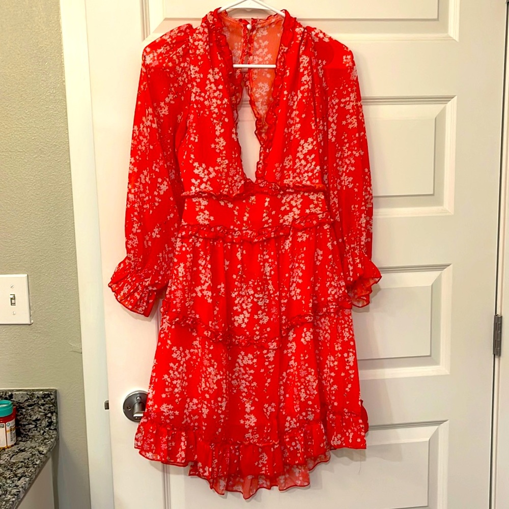 Long sleeve backless dress